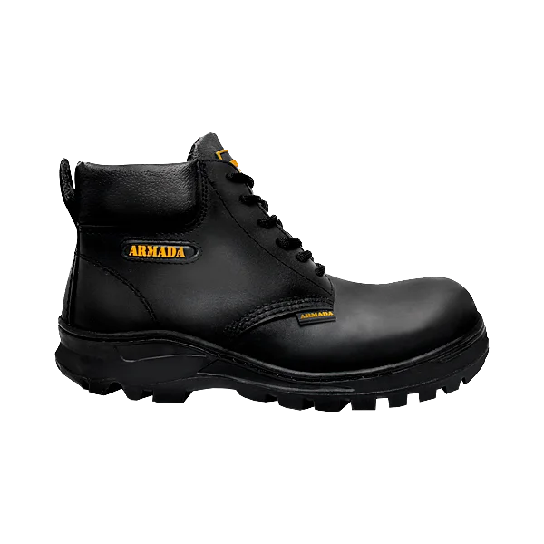 Borcegui de piel negra casco de poliamida dielectrico MOD. 103